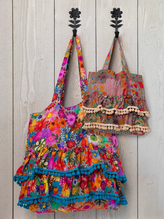 Ruffle Tote Bag – Multi Patchwork
