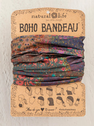 Full Boho Bandeau® Headband – Multi-Way Style - Vintage Patchwork