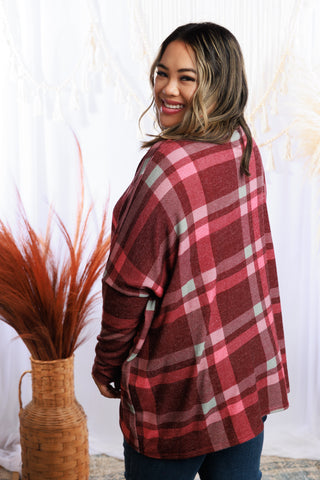 Draped In Plaid Sweater Dolman