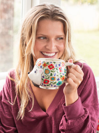 Harriet Hedgehog Folk Art Coffee Mug – 16 oz