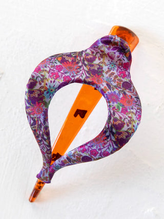 Boho Hair Clip – Printed Fabric Wrapped Tortoise - 5 Designs