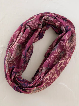 Full Boho Bandeau® Headband – Multi-Way Style - Mauve India Vines