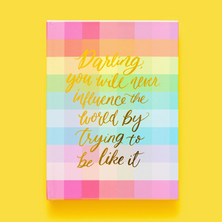 Hardcover Notebook - "Darling..." - Colorful Gingham