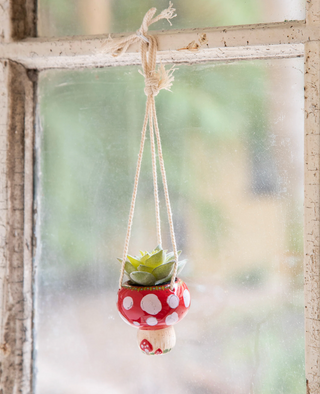 Natural Life: Faux Succulent Car Charm Mushroom