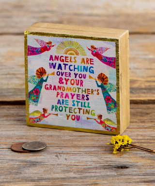 Natural Life Tiny Block Keepsake: Angels Are Watching