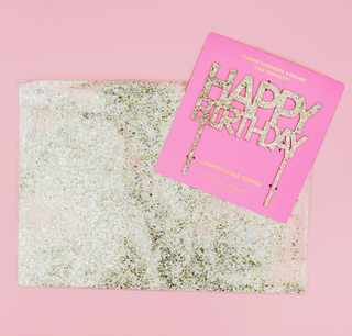 Placemat / Desk Pad - Pearl + Gold Confetti