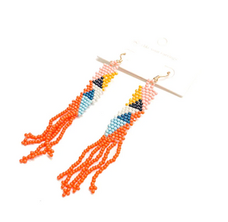 IndiGo Beaded Tassel Earrings