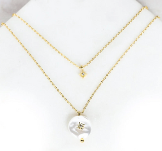 Twinkler 2-Layer Gold Pearl Necklace