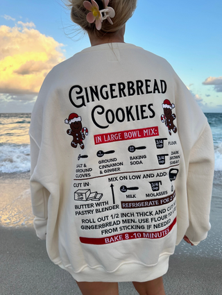 Ivory Gingerbread Recipe Christmas Embroider Sweatshirt