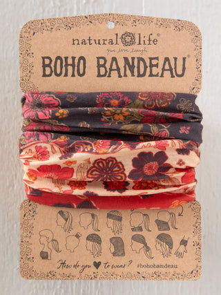 Full Boho Bandeau® Headband – Multi-Way Style - Stella Blooms Tan