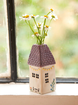 Cottage Bud Vase – Collectible Mini Ceramic Vase (Multiple Designs)