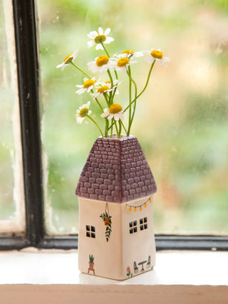 Cottage Bud Vase – Collectible Mini Ceramic Vase (Multiple Designs)