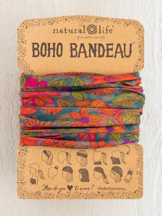 Full Boho Bandeau® Headband – Multi-Way Style - Watercolor Neon