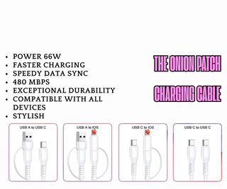 Clear Multicolor Beaded 4-IN-1 Charging Cable