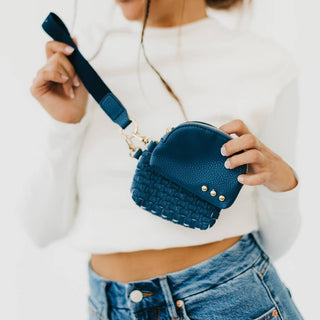 Wonderlust Woven Dual Pouch Wristlet – Checkered & Solid Colors