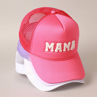 MAMA Chenille Patched Trucker Cap: FUCH / ONE SIZE