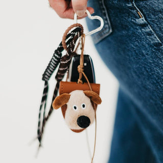 Puppy Rope Charm Key Chain – Cute Dog Accessory With Silver Hardware