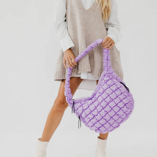 Carmen Quilted Hobo Tote Bag – Soft Quilted Shoulder Bag | 6 Colors