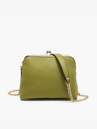 Kiva Crossbody – Vintage Kiss Lock Triple Compartment Bag