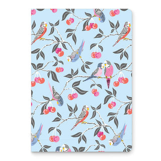 Birds in the Cherry Tree Keri Notebook – 208 Lined Pages – 100 gsm Paper – Portable Stationery