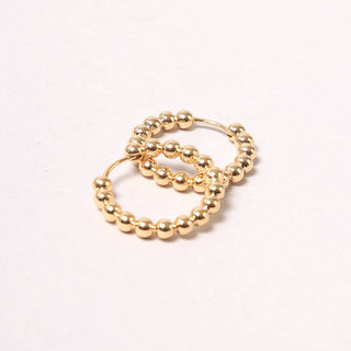 14K Gold-Dipped Ball Hoop Earring: ONE SIZE / GLD
