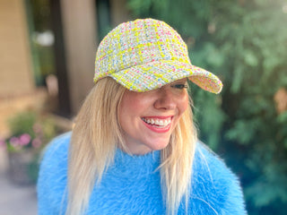 Tweed Baseball Cap - Adjustable Size - Assorted Plaid Styles