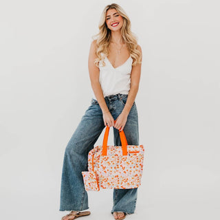 Presley Quilted Tote – Large Nylon Carryall With Matching Pouch
