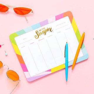 Be the Sunshine Weekly Planner – 7" x 9" – 52 Sheets – Gold Foil – Gift-Ready Stationery