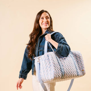 On-the-Go Quilted Weekender Bag-Petal Parade Blue