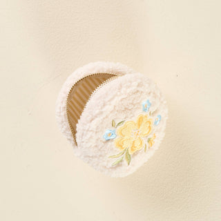 Teddy Pouch-Circle Dainty Floral Yellow