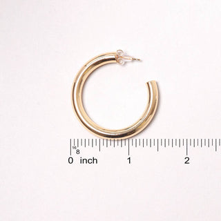14K Gold-Dipped Metal Post Hoop Earring: ONE SIZE / WHITE GOLD