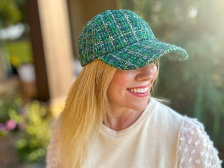 Tweed Baseball Cap - Adjustable Size - Assorted Plaid Styles