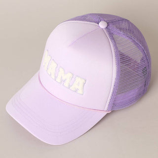 MAMA Chenille Patched Trucker Cap: LAVEN / ONE SIZE