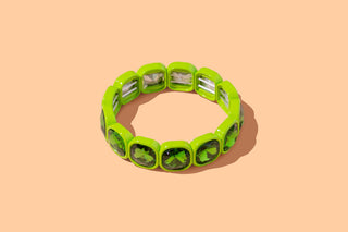 Stretch Bracelet - Enamel w/ Large Stones - Elise