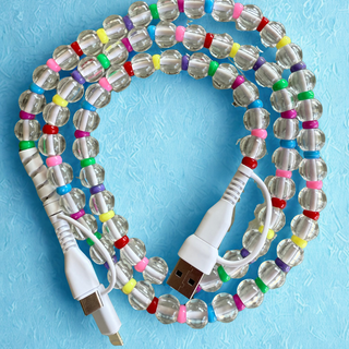 Clear Multicolor Beaded 4-IN-1 Charging Cable