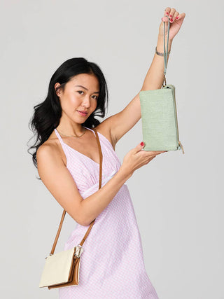 Riley Micro Straw Crossbody/Wristlet Combo