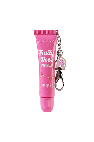 Beauty Creations Fruity Dose Lip Balm + Keychain – Hydrating Glossy Lip Balm with Jojoba & Vitamin E