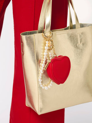 HEART POUCH BAG CHARM/KEY RING