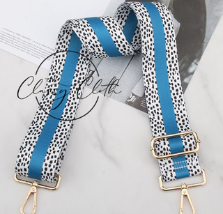 Crossbody Guitar Strap - Vertical Blue Strap Dalmatian