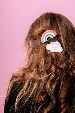 Rainbow & Cloud Claw Clip Set
