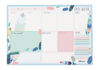 Carpe Diem Weekly Planner Pad: Feathers