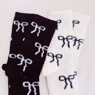 Sassy Bows Fuzzy Socks – Set of 2