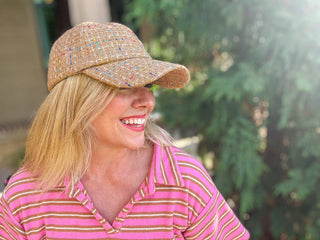 Tweed Baseball Cap - Adjustable Size - Assorted Plaid Styles
