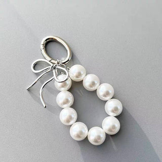 Pearl Bow Bag Charm Keychain – Feminine Accessory