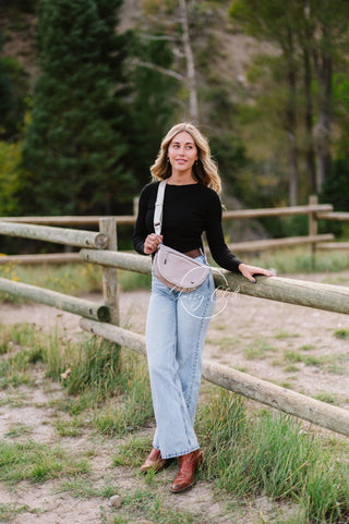 Margot Moon Belt Bag – Taupe, Black, Mocha & Blush | Nylon Crossbody