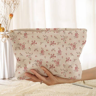 Floral Cottagecore Cosmetic Pouch – Travel Makeup & Toiletry Bag