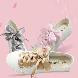 Silk Satin Ribbon Bow Shoe Laces