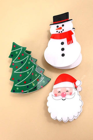 Christmas Tree, Santa & Snowman Hair Claw Clips – Festive Holiday Accessories
