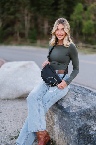 Margot Moon Belt Bag – Taupe, Black, Mocha & Blush | Nylon Crossbody