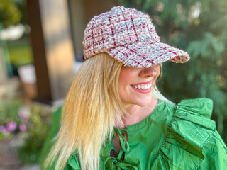 Tweed Baseball Cap - Adjustable Size - Assorted Plaid Styles